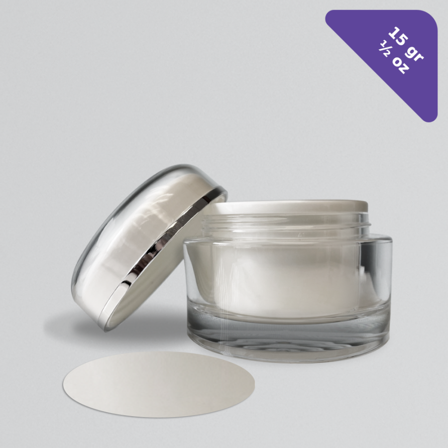 Clear Acrylic Jar Wdisc Lid Silver Trim Set 2070 25pc 5650 2.png